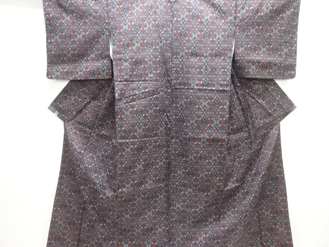 幾何学模様織り出し西陣伝承紬着物アンサンブル